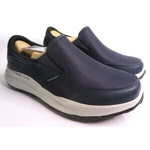 New SKECHERS Relaxed Fit Equalizer Persistable Navy Blue Men's 10.5 WW Sneakers